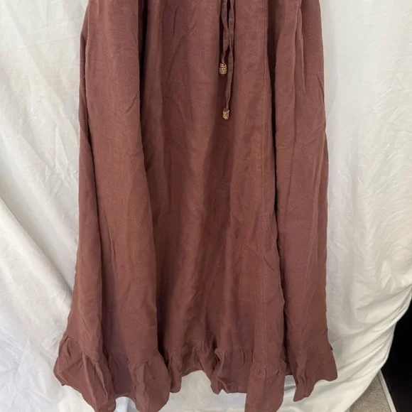 FREE PEOPLE Lush Life Linen Strapless Midi Dress - Antique Oak size xs - Picture 4 of 7